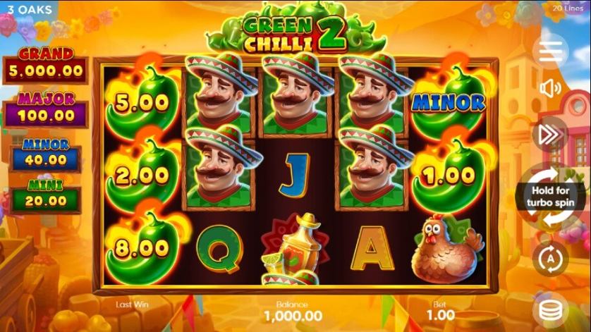 Green Chilli 2 oyun prosesi DBbet Casino-da